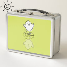 Poulet Jaune Heureux Doodle Nom Personnalisé