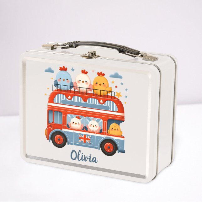 Lunch Box Poulets mignons et bus de Londres (Créateur téléchargé)