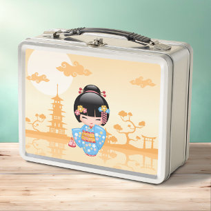 Lunch Box Poupée Maiko Kokeshi Geisha Japonaise Mignonne Jau