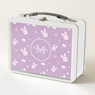 Lunch Box Pourpre en pastel de lapin rose Girly mignon de