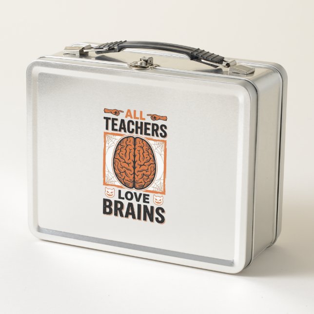 Lunch Box Professeur drôle Halloween Cerveaux Graphique vint (Devant)