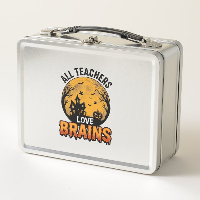 Lunch Box Professeur Halloween Amour Cerveaux Design Vintage (Devant)