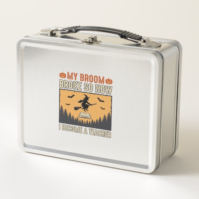 Lunch Box Professeur Halloween Balai Cassa Conception Vintag (Devant)