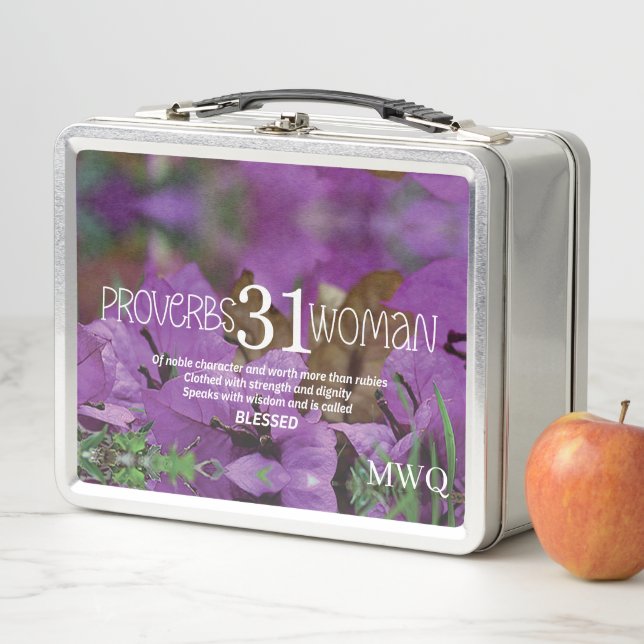 Lunch Box PROVERBS 31 WOMAN Inspirational Christian Quote  (En situation)