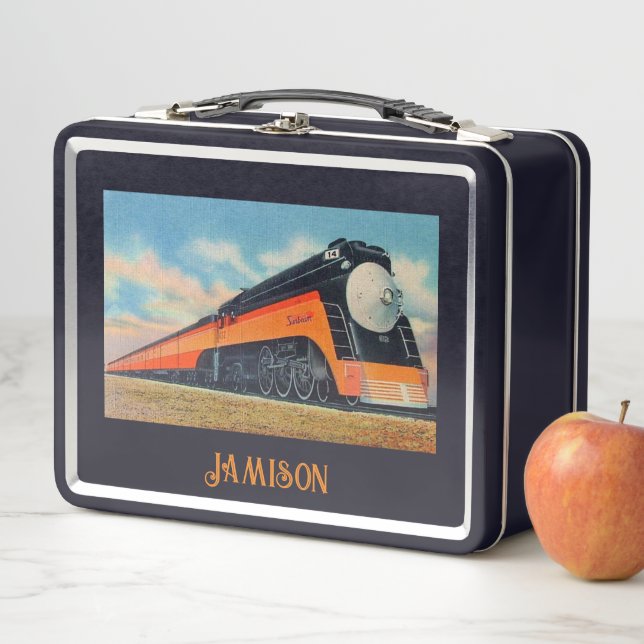 Lunch Box Publicité vintage des trains (En situation)