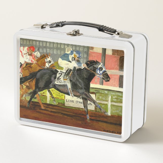 Lunch Box Quarter Horse Racing Portrait (Devant)