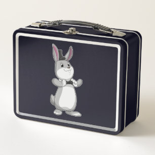 Lunch Box Rabbit avec chapeau et cravate de la ceinture