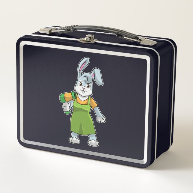 Lunch Box Rabbit comme coiffeur avec sèche-cheveux (Devant)