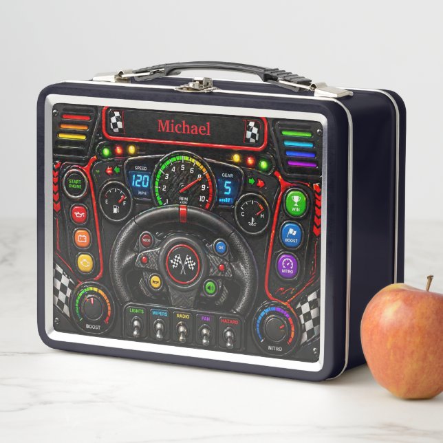 Lunch Box Race Car Dashboard  Racing Control Panel Kids (En situation)