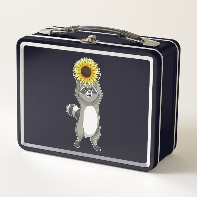 Lunch Box Racoon avec tournesol (Devant)