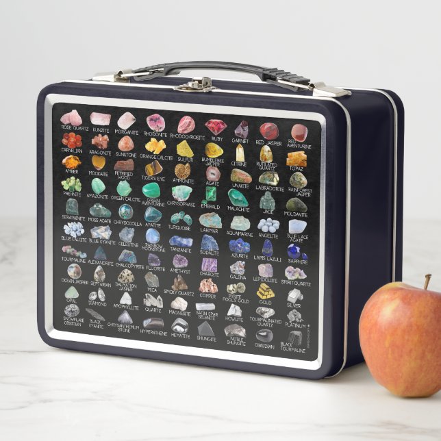 Lunch Box Rainbow Gems Crystal Collection Géologie Rock Char (En situation)