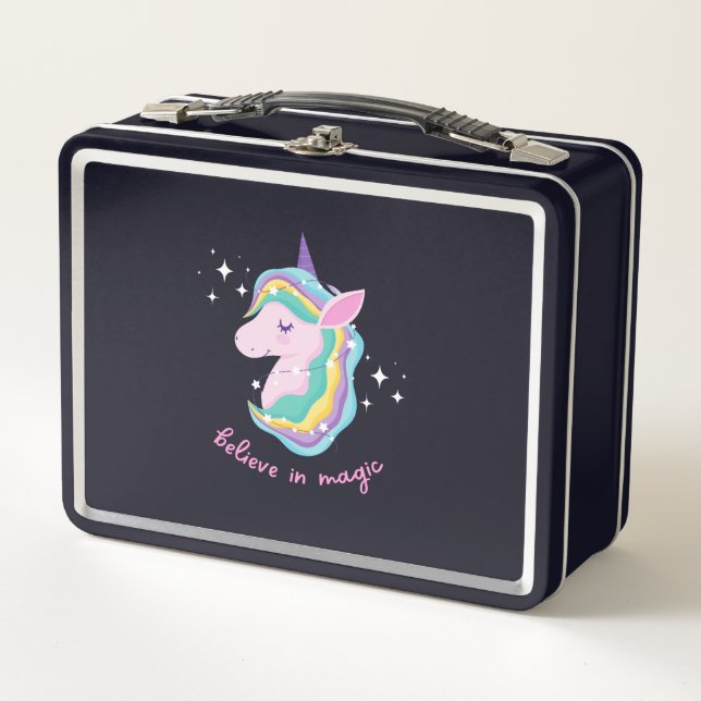 Lunch Box Rainbow Unicorn fête d'anniversaire bébé (Devant)
