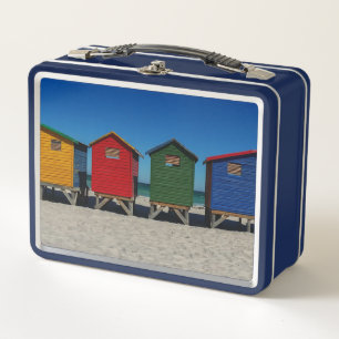 Lunch Box Rangée de cases de plage aux couleurs vives