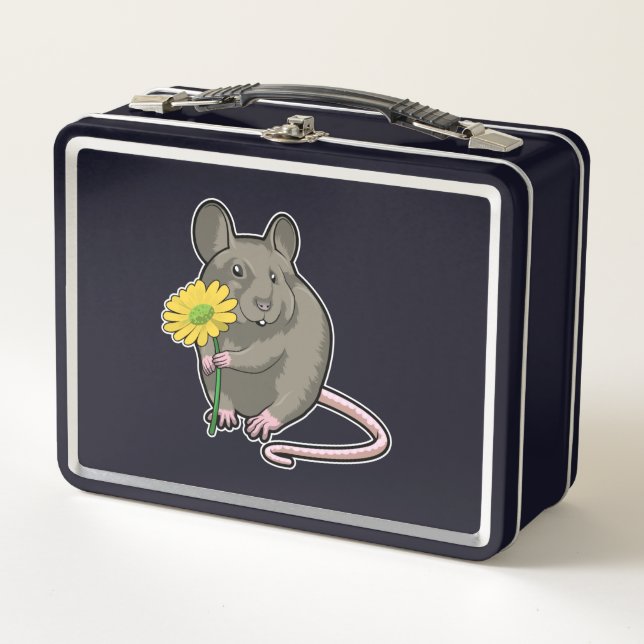 Lunch Box Rat avec fleurs jaunes (Devant)
