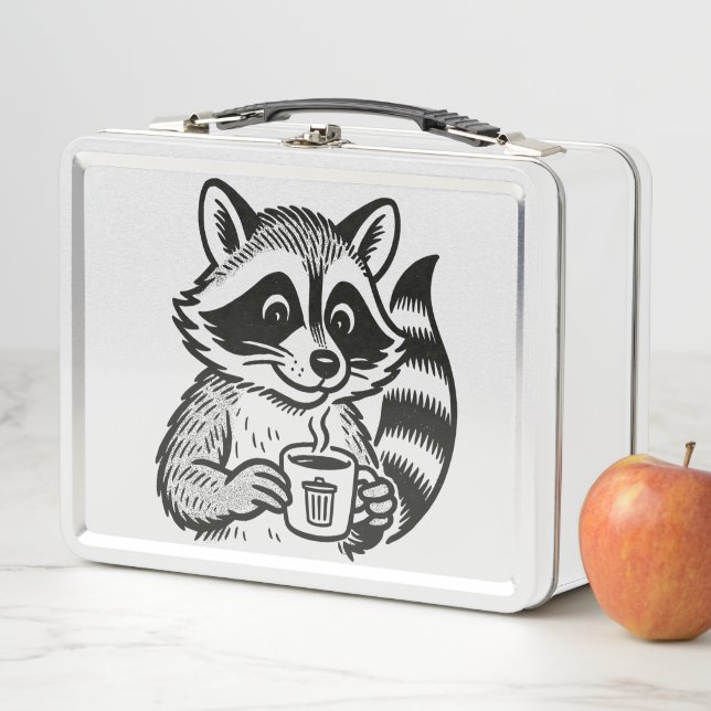 Lunch Box Raton laveur buvant du café Drôle de panda de la p (En situation)