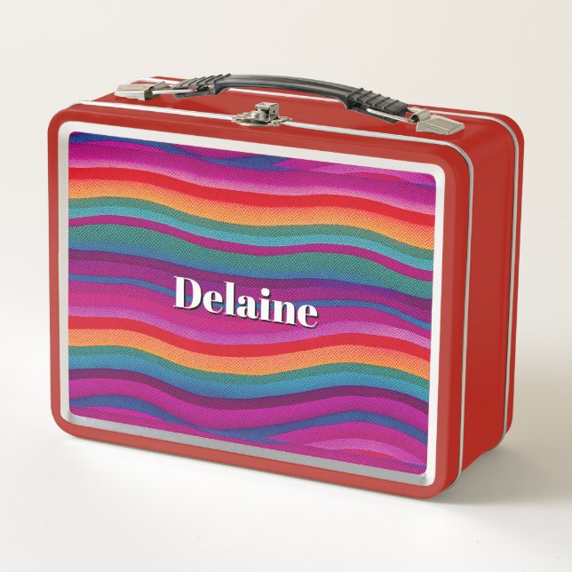 Lunch Box Rayures arc-en-ciel horizontales (Devant)