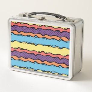Lunch Box Rayures ondulées colorées vibrantes