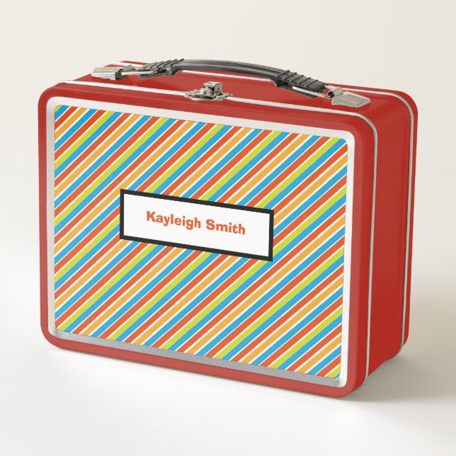 Lunch Box Rayures Tropicales Brillantes  (Devant)