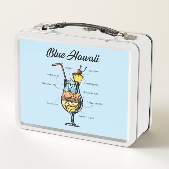 Lunch Box Recette bleue de cocktail d'Hawaï (Dos)