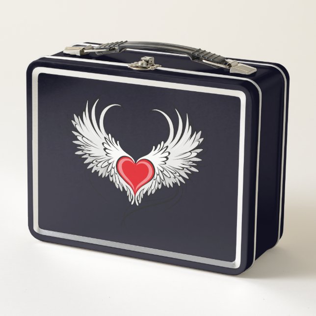 Lunch Box Red Angel Coeur avec ailes (Devant)
