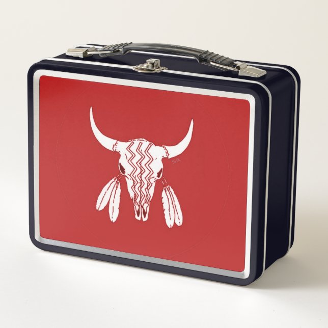 Lunch Box Red Ghost Dance Buffalo noir lunbox (Devant)