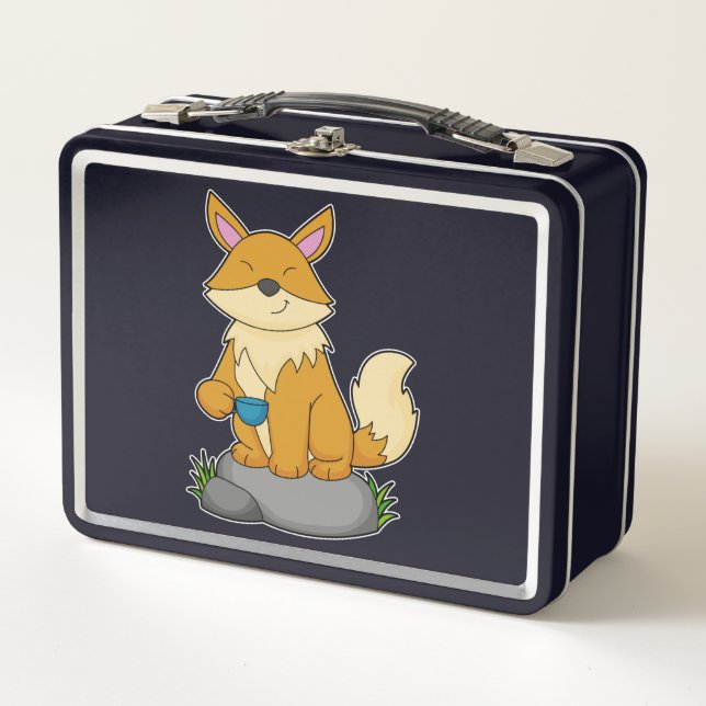 Lunch Box Renard avec tasse de café (Devant)