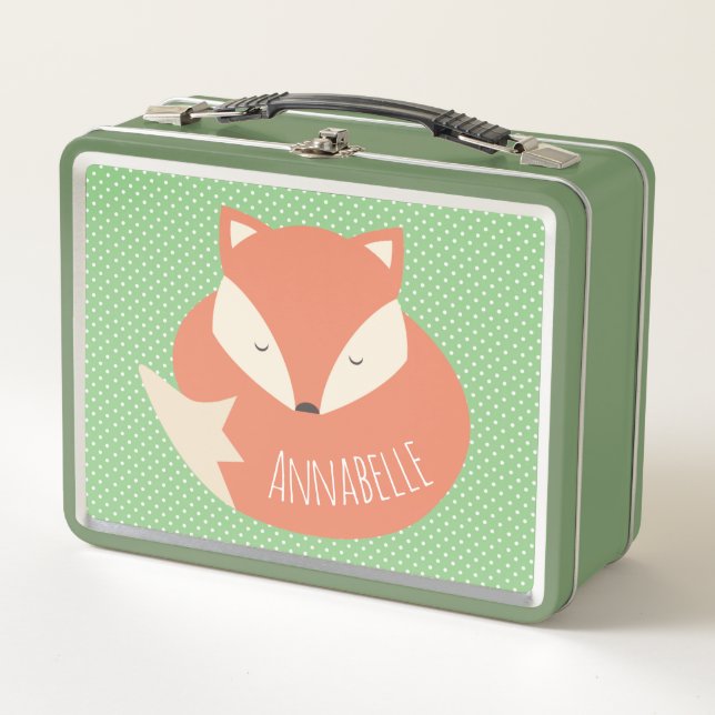 Lunch Box Renard couché mou personnalisé (Devant)