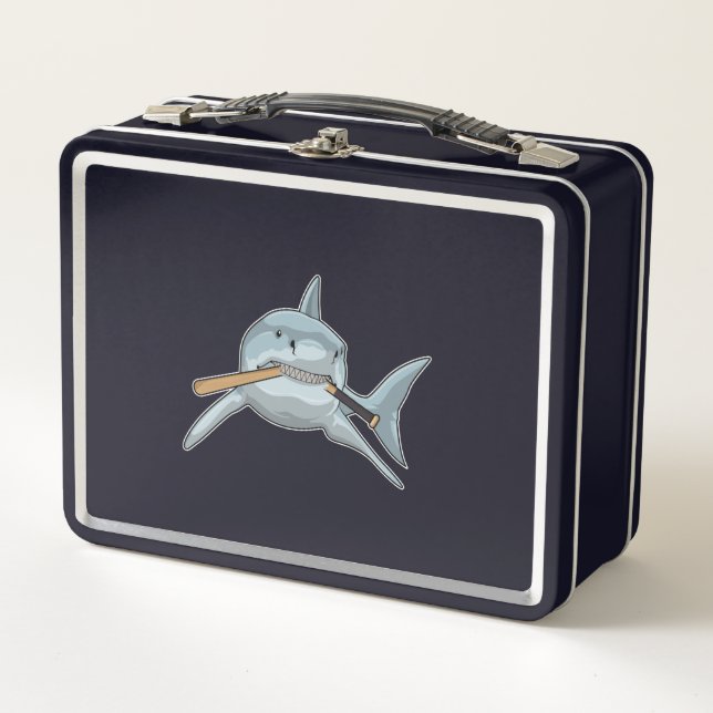 Lunch Box Requin au baseball avec batte de baseball (Devant)