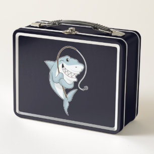 Lunch Box Requin comme pêcheur avec canne à pêche
