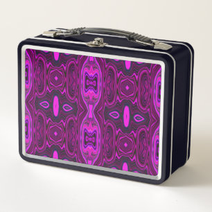 Lunch Box Rétro Abstrait Hot Pink et Magenta Motif