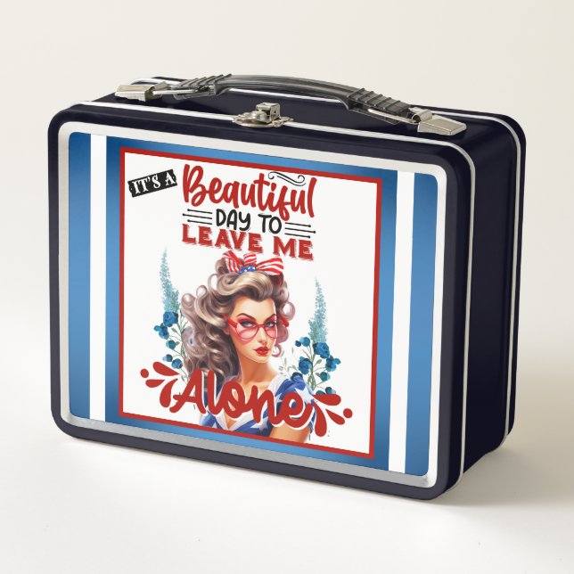 Lunch Box Retro American Pinup_ C'est une belle journée (Devant)