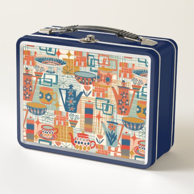 Lunch Box Retro Hand Painted Pottery  (Devant)