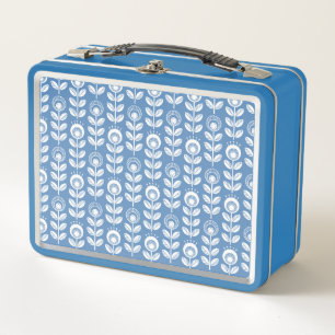 Lunch Box Rétro motif bleu scandinave