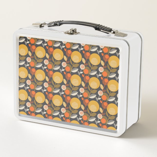 Lunch Box Rétro motif floral classique (Devant)