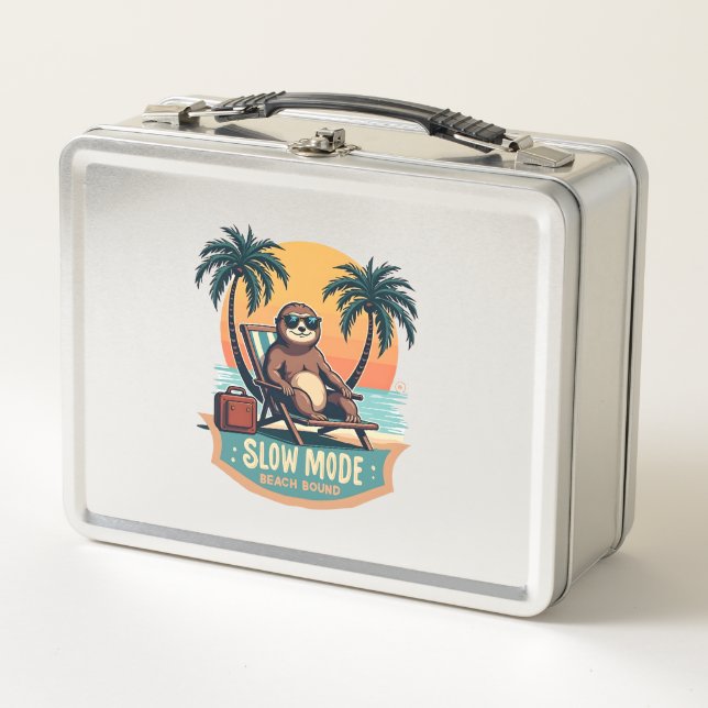 Lunch Box Retro Sloth Vacation Shirt Funny Tropical Relax De (Devant)