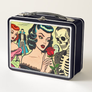 Lunch Box Retro Witch Vampire Girl Horror Comics