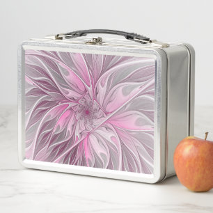 Lunch Box Rêve de fleur rose fractal, Motif d'Imaginaire flo