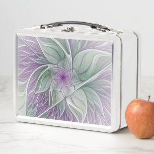 Lunch Box Rêve de fleurs, Abstrait violet vert Fractal Art