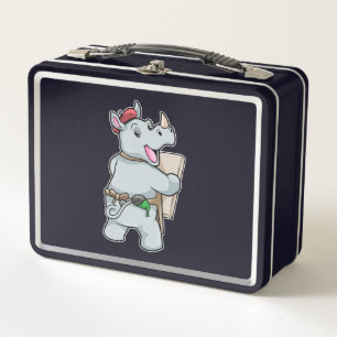 Lunch Box Rhino à la peinture avec des couleurs