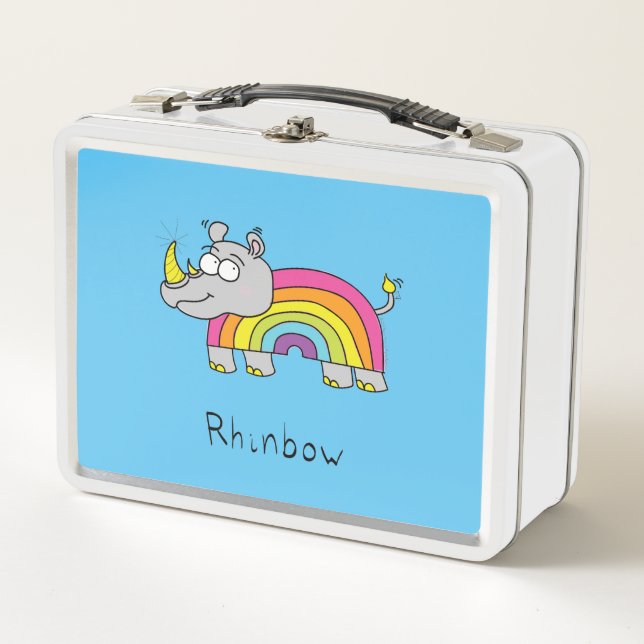 Lunch Box Rhino Rainbow Rhinoceros Enfants mûres (Devant)