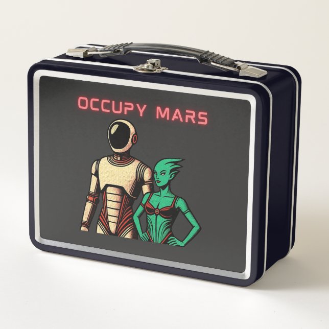 Lunch Box Robot Humanoïde Futuriste sur une Planète Extrater (Devant)