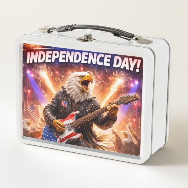 Lunch Box Rockstar American Eagle Independence Day blanc mét (Devant)