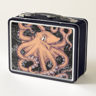 Lunch Box Rose de Tentacles d'octopus orangés