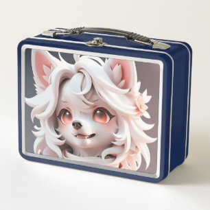 Lunch Box Rosé Et Blanc Fluffé