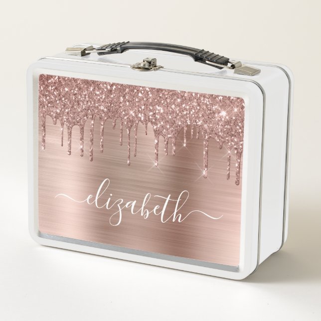 Lunch Box Rose Gold Parties scintillant Drivers Personnalisé (Devant)