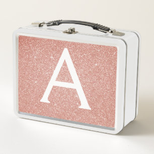 Lunch Box Rose Rose Parties scintillant Or & Monogramme étin