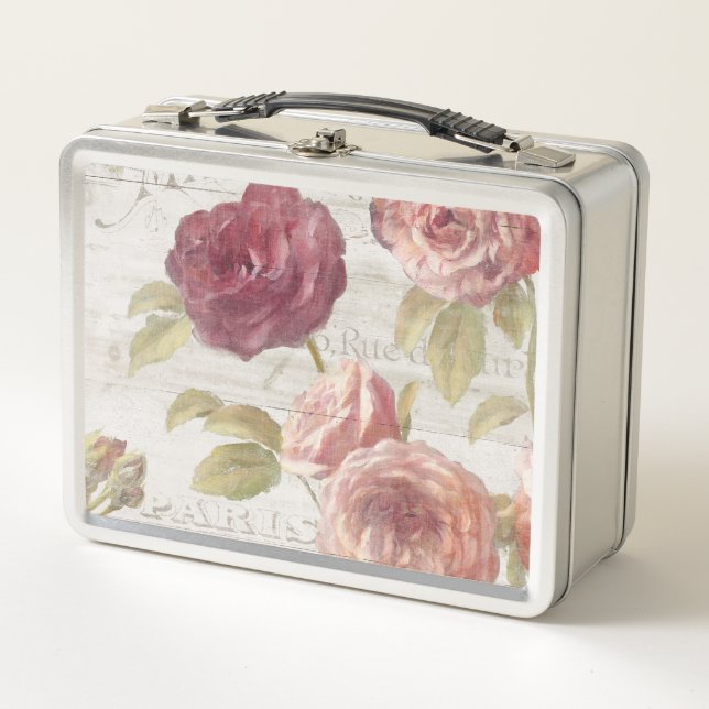 Lunch Box Roses de Français de rose en pastel (Devant)