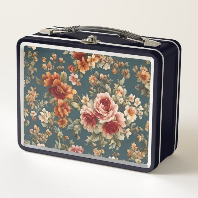 Lunch Box Roses romantiques et belles fleurs (Devant)