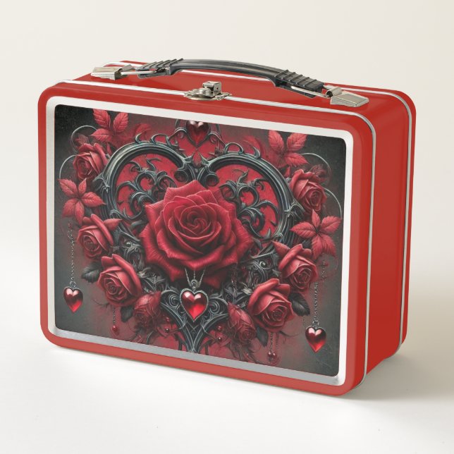 Lunch Box Roses rouges gothiques Saint-Valentin (Devant)