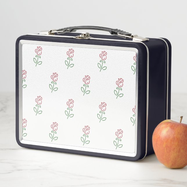 Lunch Box Roses Rouges, Motif De Roses, Fleurs (En situation)